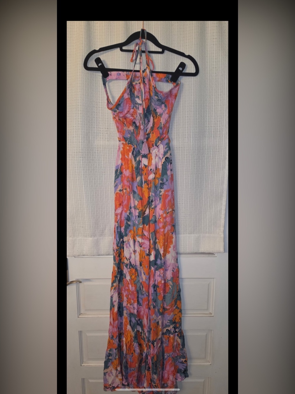 12th Tribe Floral Halter Maxi Jumpsuit in Pink, Orange